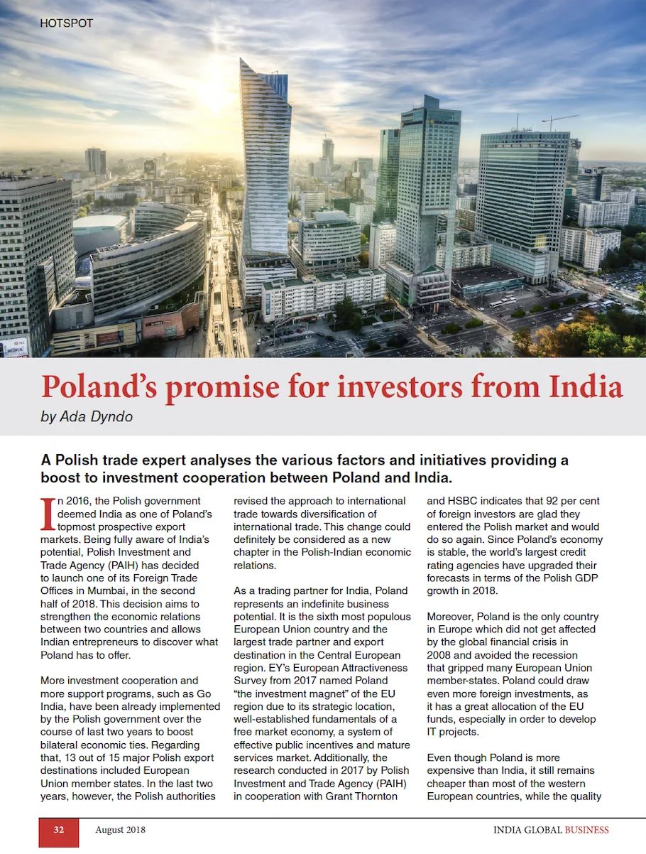 Poland’s promise for investors from India